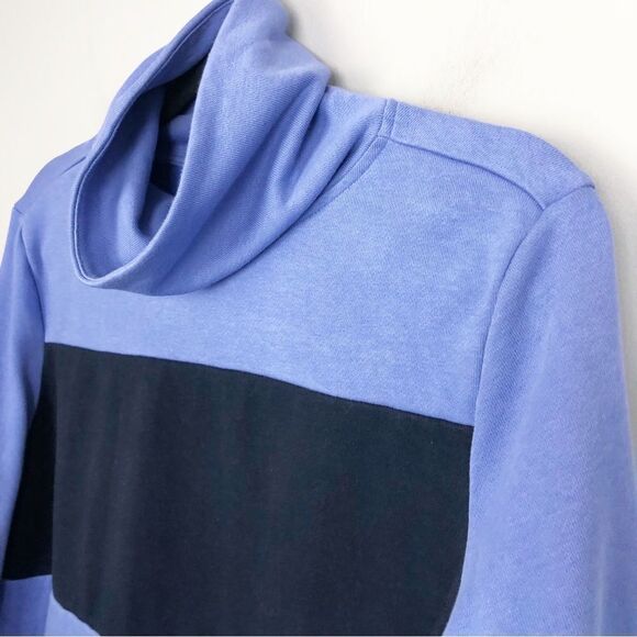 ADIDAS | Sport 2 Crop Two Tone Blue Mock Neck Sweatshirt Women’s Size Medium - Picture 4 of 12
